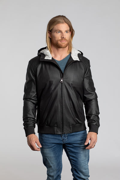 Men's Lamb Leather Hooded Jacket – Hyde Luxury Apparel